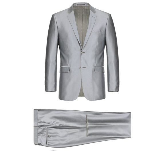 207-2 Men's Sharkskin Italian Styled Two Piece Suit