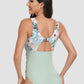 Cutout Printed Round Neck One-Piece Swimwear