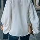 Lace Detail V-Neck Long Sleeve Blouse