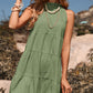 Tie Back Sleeveless Tiered Dress