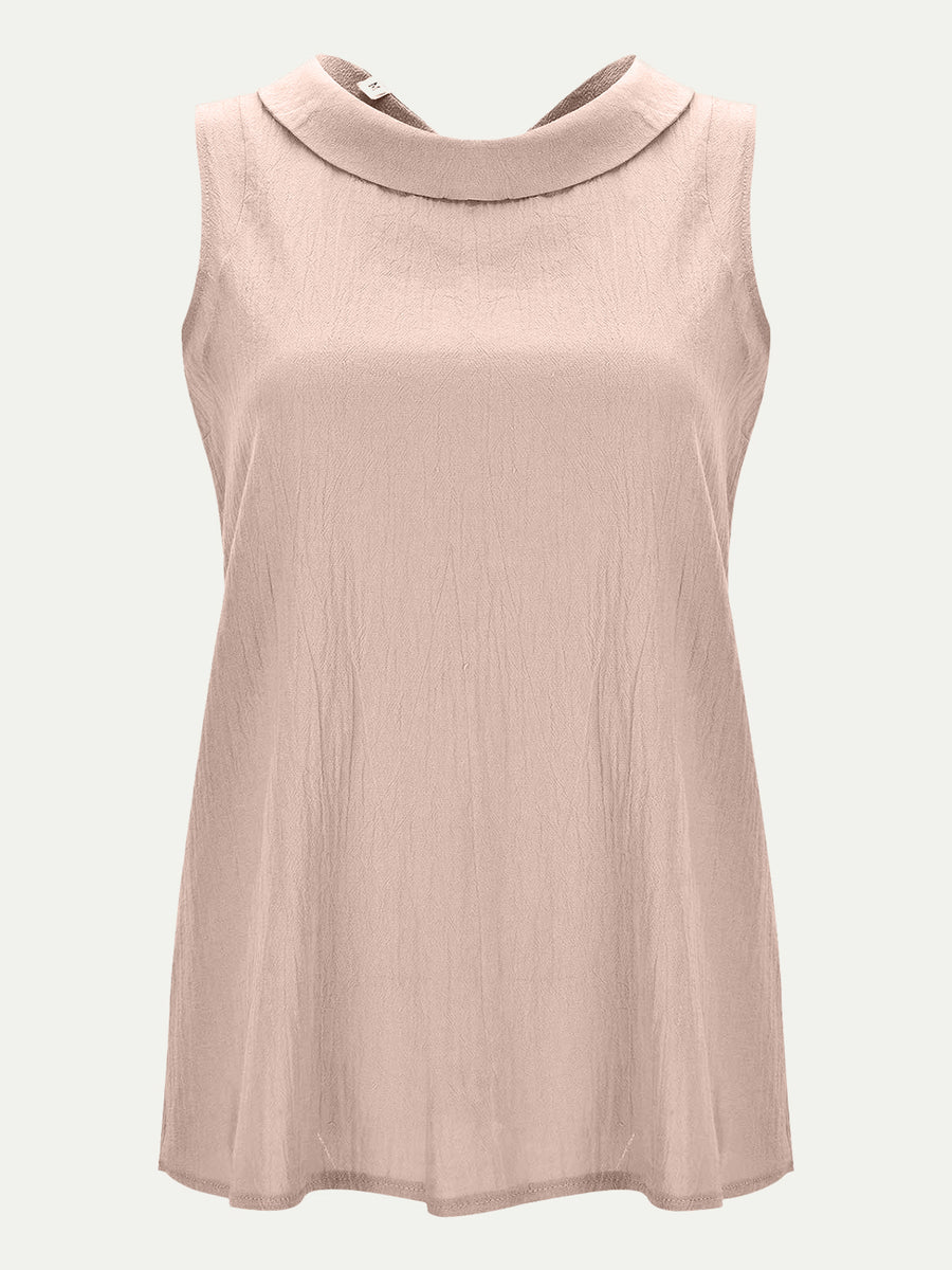 Full Size Round Neck Sleeveless Top Eggshell