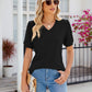 V-Neck Short Sleeve Blouse