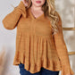 Hailey & Co Full Size V-Neck Flounce Sleeve Blouse