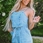 Tied Spaghetti Strap Denim Romper