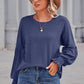 Round Neck Flounce Sleeve Blouse