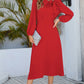 Twisted Long Sleeve Midi Dress