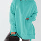 Slit Pocketed Raglan Sleeve Hoodie