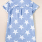 Raw Hem Star Short Sleeve Denim Dress