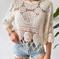 Openwork Round Neck Cover-Up