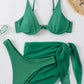 Ribbed High Cut Three-Piece Swim Set