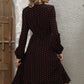 V-Neck Long Sleeve Ruffle Hem Dress