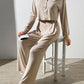 Half Button Long Sleeve Top and Pants Set