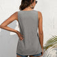 Ivy Lane Decorative Button Scoop Neck Tank