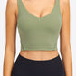 Deep V-Neck Crop Sports Bra