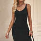 Ribbed Sleeveless V-Neck Dress