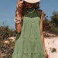 Tie Back Sleeveless Tiered Dress