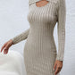 Long Sleeve Ribbed Sweater Dress