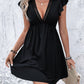 Deep V Flutter Sleeve Mini Dress