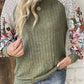 Printed Round Neck Long Sleeve Top