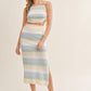 MABLE Striped Knit Cami and Midi Skirt Set