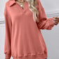 Collared Neck Dropped Shoulder Sweatshirt