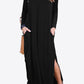 Split Long Sleeve V-Neck Maxi Dress