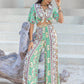 Printed Half Sleeve Top and Wide Leg Pants Set