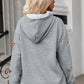 Drawstring Football Long Sleeve Hoodie