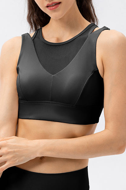 Cutout Wide Strap Active Tank Black