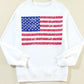 US Flag Round Neck Long Sleeve Sweatshirt