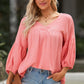 Dropped Shoulder V-Neck Blouse