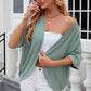 Eyelet Open Front Half Sleeve Cardigan