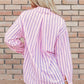 Striped Collared Neck Long Sleeve Shirt