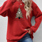 Christmas Tree Graphic Long Sleeve Sweatshirt