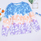 Tie-Dye Drop Shoulder Round Neck Sweatshirt