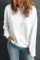 Round Neck Dropped Shoulder Sweatshirt White