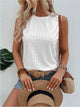 Eyelet Round Neck Tank White