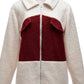 Ivy Lane Plush Contrast Zip Up Coat