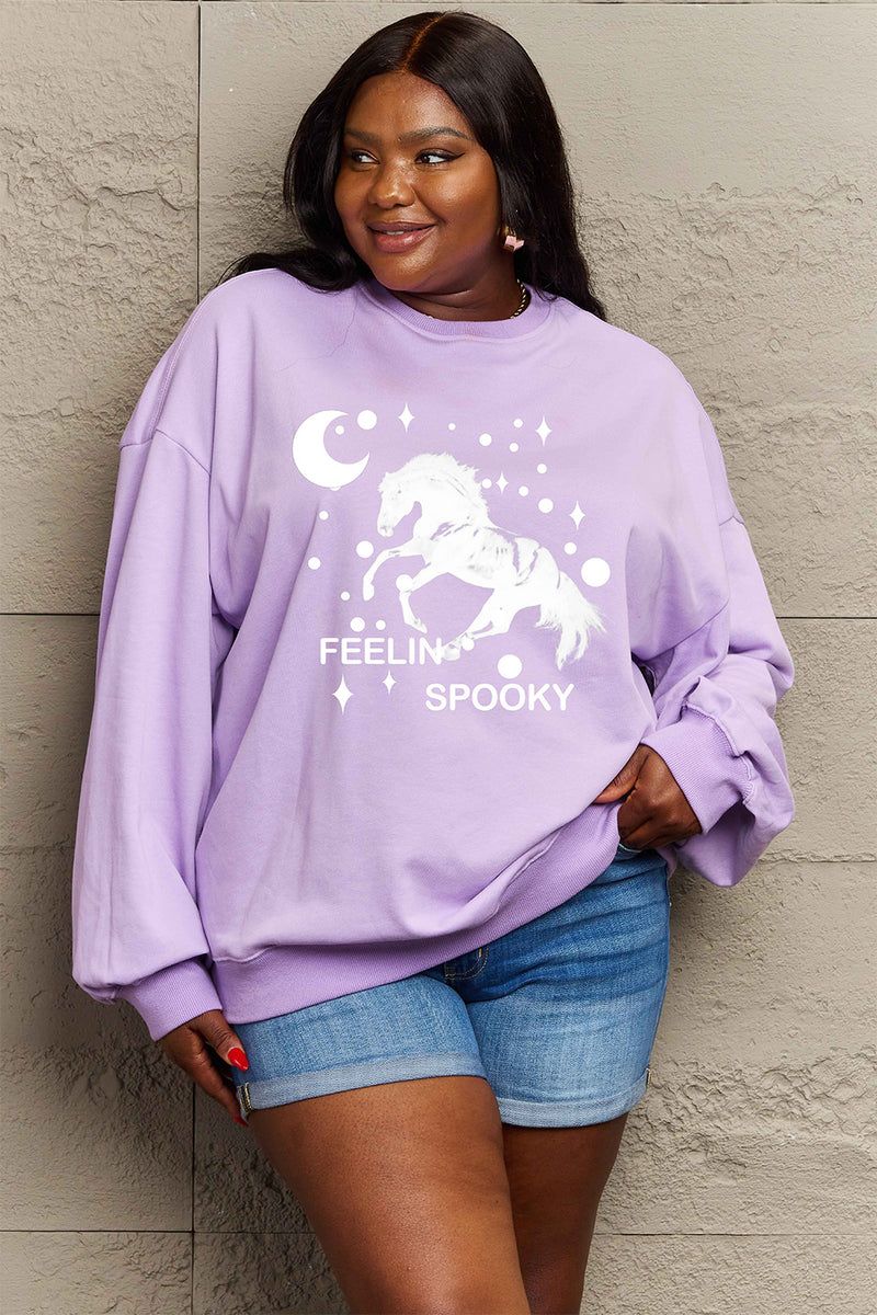 Simply Love Full Size Graphic Drop Shoulder Sweatshirt