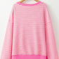 Striped Round Neck Long Sleeve Sweatshirt