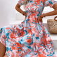 Floral Frill Trim Square Neck Dress