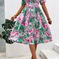 Floral Frill Trim Square Neck Dress