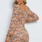 Floral Long-Sleeve Bodycon Dress