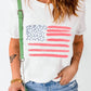 US Flag Round Neck Short Sleeve T-Shirt