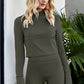 Cutout Spliced Turtleneck Yoga Top