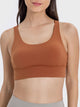 Crisscross Scoop Neck Active Tank Caramel