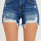 RISEN Full Size High Rise Distressed Denim Shorts