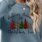 Christmas Tree Graphic Round Neck Sweatshirt