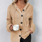 Button-Down Long Sleeve Hooded Sweater