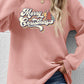 Christmas Letter Graphic Round Neck Sweatshirt